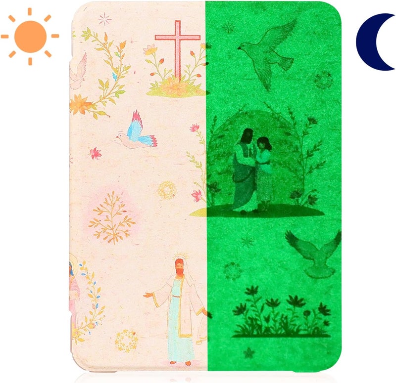 E NET-CASE Christian Bible Pattern Case for Kindle Paperwhite 12th Gen 2024 Released (7") & Kindle Colorsoft Signature Edition,Fluorescent Light Clear Back Shell Durable PU Leather Cover,Deep Blue - Image 1